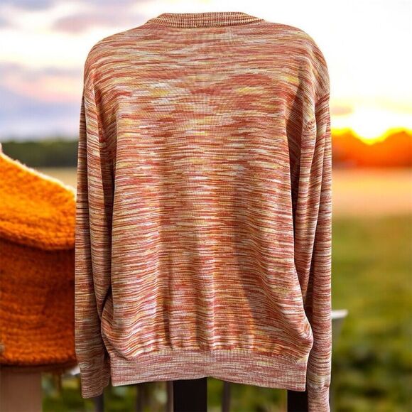 Bobby Chan Silk Blend Sunset Knit Long Sleeve Pullover Lightweight Sweater - Picture 2 of 7